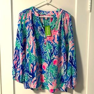 NWT Lilly Pulitzer Elsa Top Jet Stream